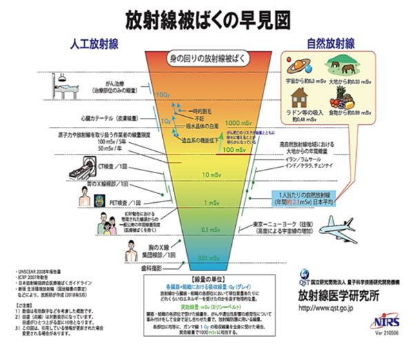 放射線被ばくの早見図